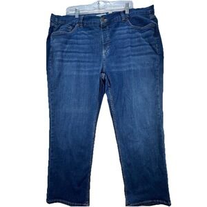 Women Plus Size‎ 24W Petite Stretch Waistband Pull On Denim Jean Capris 24WP QVC